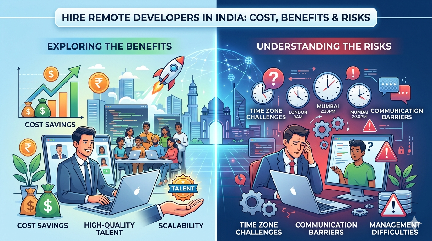 Hire Remote Developers in India: Cost, Benefits & Risks